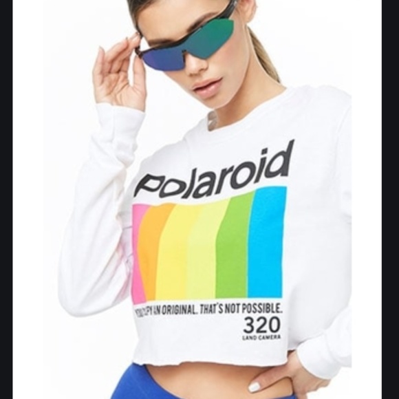 polaroid crop top long sleeve